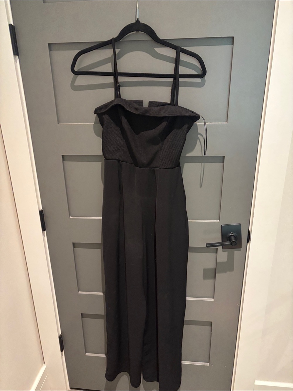Francesca's Collections Black Strapless Fold-Over Bodice Gown